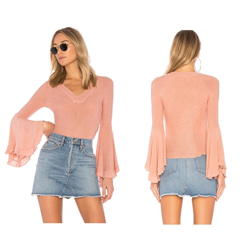 Free People So Dramatic Bell Sleeve Shirt